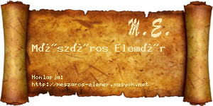Mészáros Elemér névjegykártya